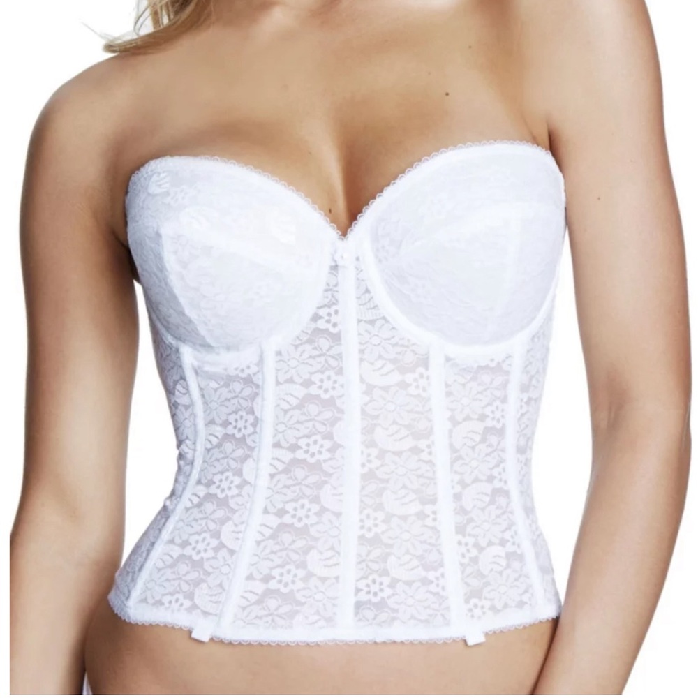 Dominique White Lace Corset